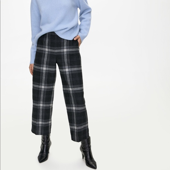 Aritzia Pants - WILFRED Aritzia Easy Wool/Cashmere Blend Pull On Wide Leg Cropped Pants Size L